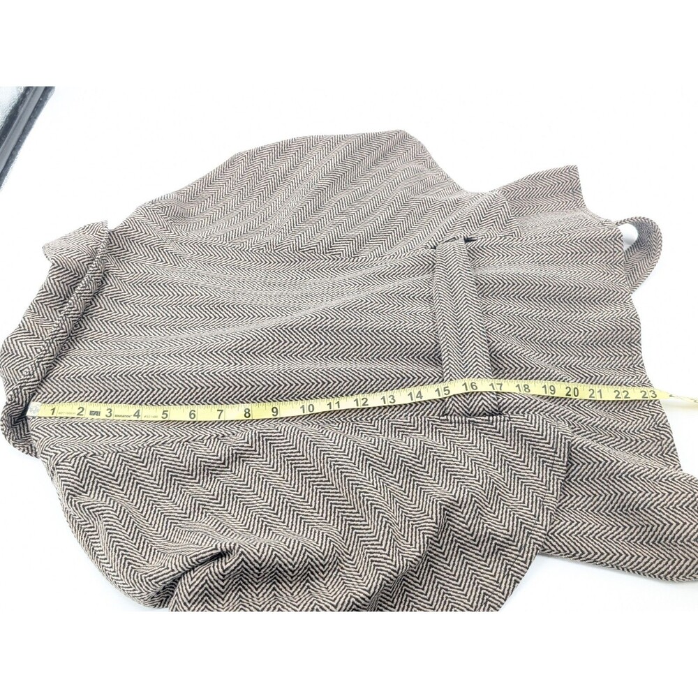 Nine West Tan Camel Brown Herringbone Collared Blazer Jacket Cape Size 16 - Picture 6 of 11